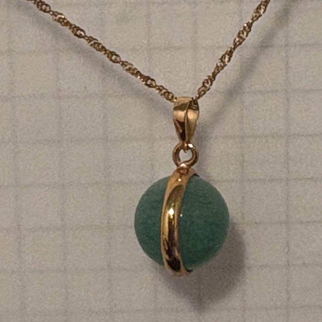 k18グリーン天然石ペンダント