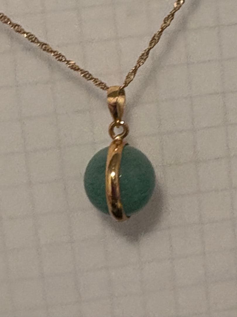 k18グリーン天然石ペンダント