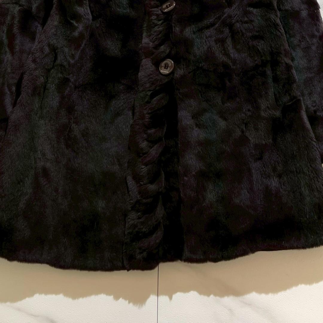 【極美品/L】 バルマン リバーシブル シェアードミンク ファーコート フード