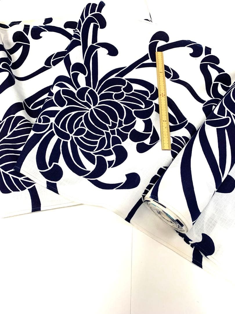 6Y39-⑤浴衣リメイク　ワンピース　ロング　ハンドメイド優雅Aライン　新品反物