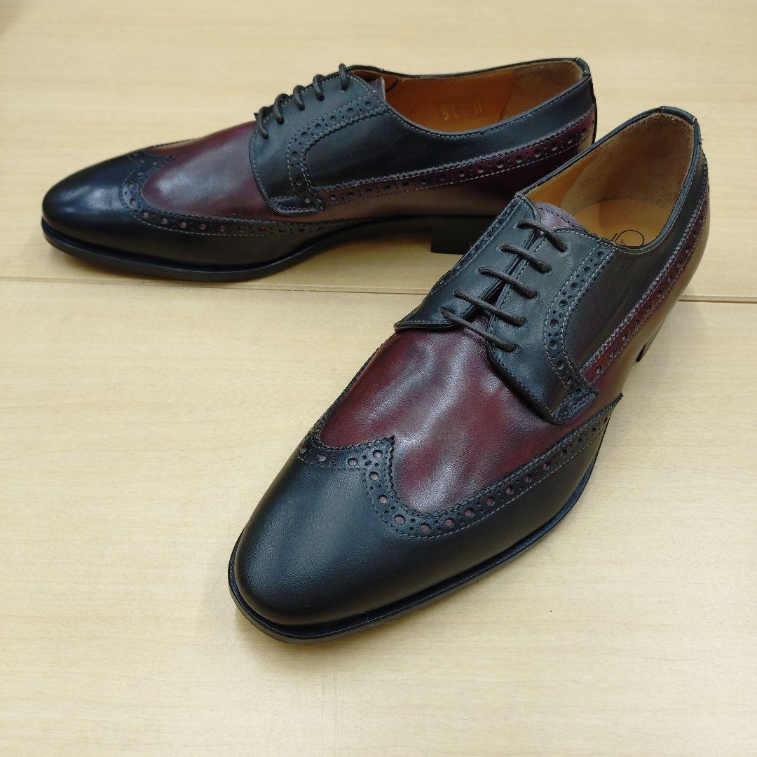 マウリツィオベリーニ 紳士靴 ブラック／ワイン 展示品 イタリア製 サイズ41