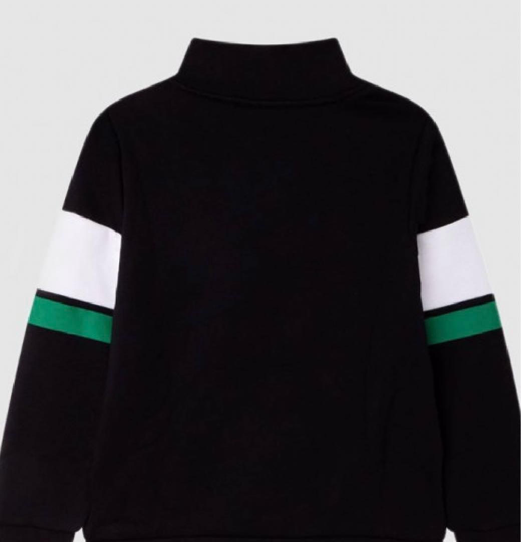 BOSS★子供服裏起毛トレーナー14A黒×グリーン