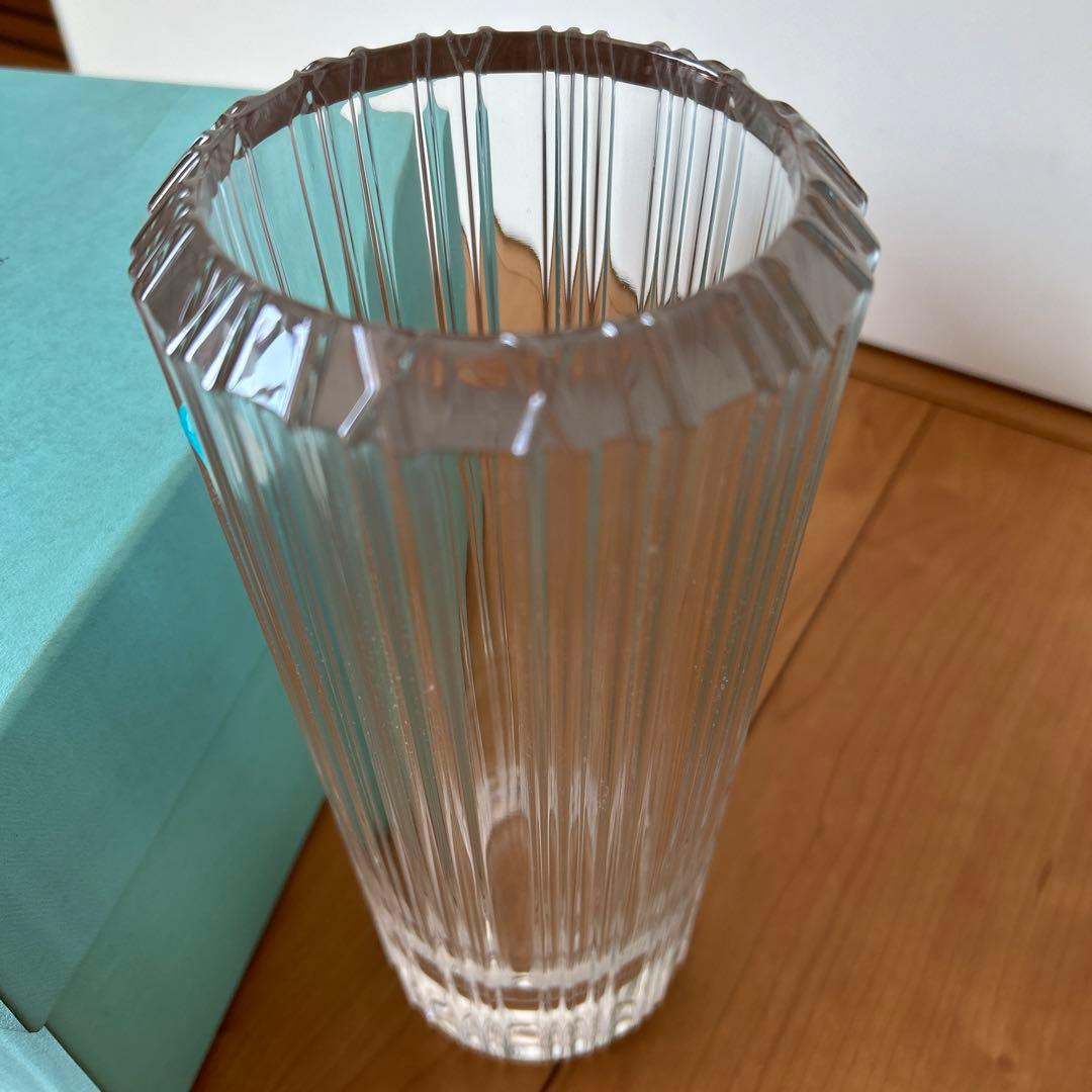 Tiffany & Co. クリスタル花瓶 リブデザイン