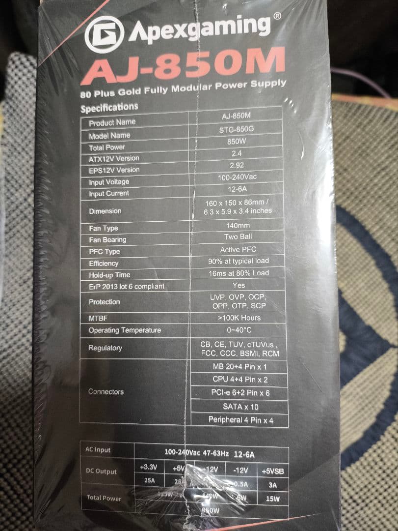 Apexgaming AG-850M 850W 電源ユニット