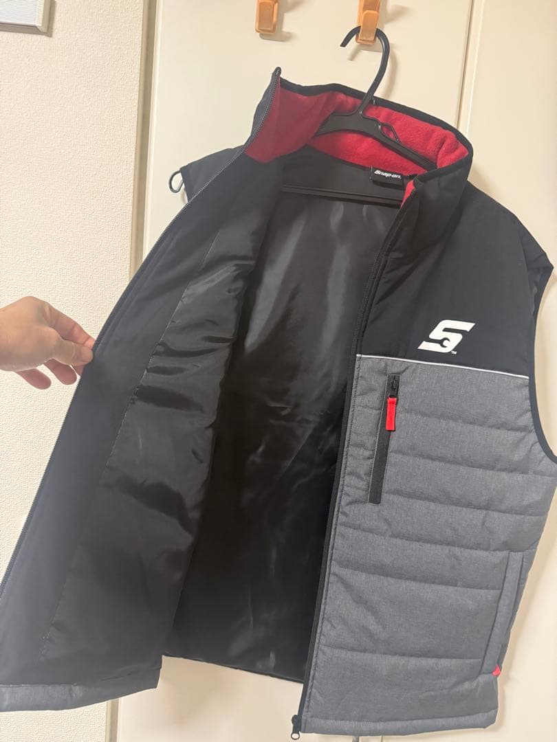 限定品　Snap-on ジップアップベスト スナップオン 黒/グレー　Mサイズ
