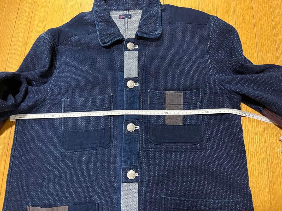 kasurira カスリラ ジャケット デニム コート 藍色 絣 カバーオール
