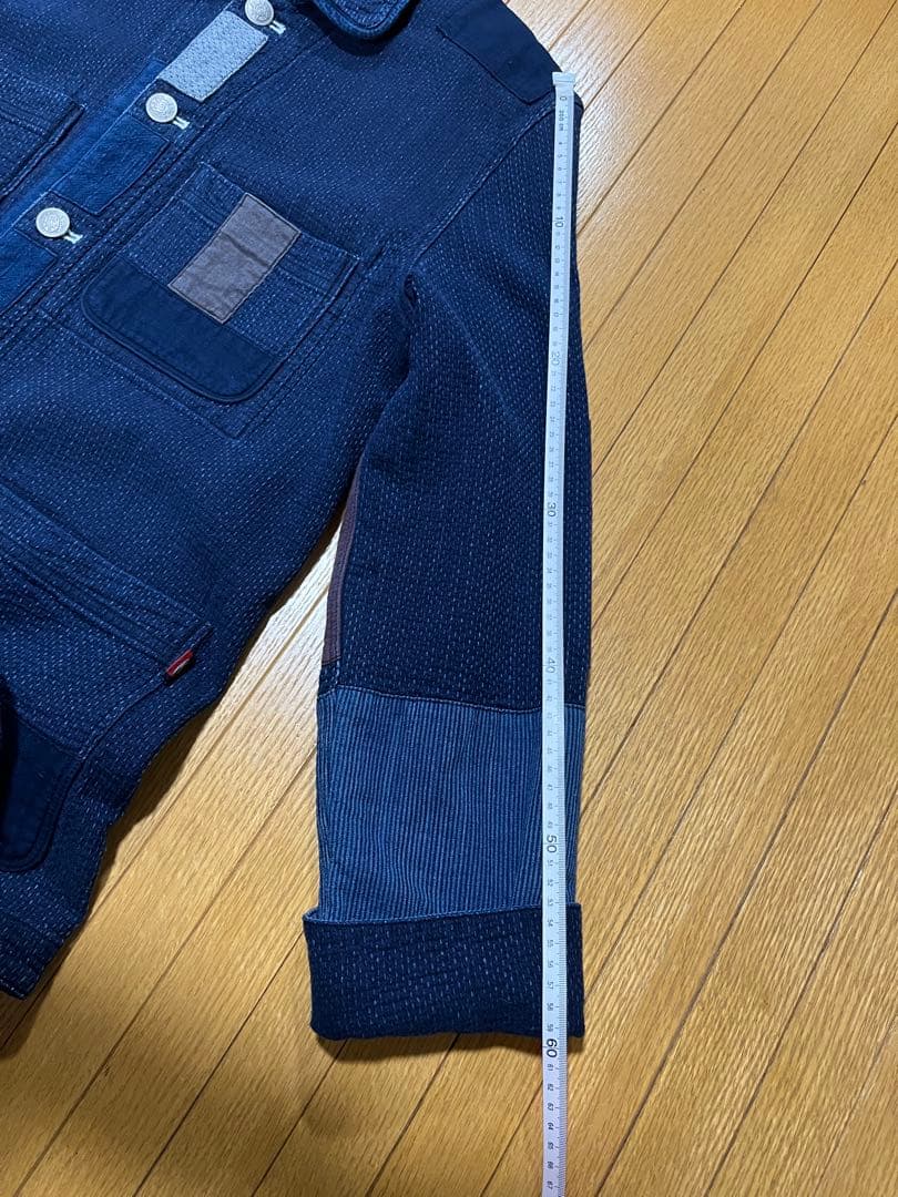 kasurira カスリラ ジャケット デニム コート 藍色 絣 カバーオール