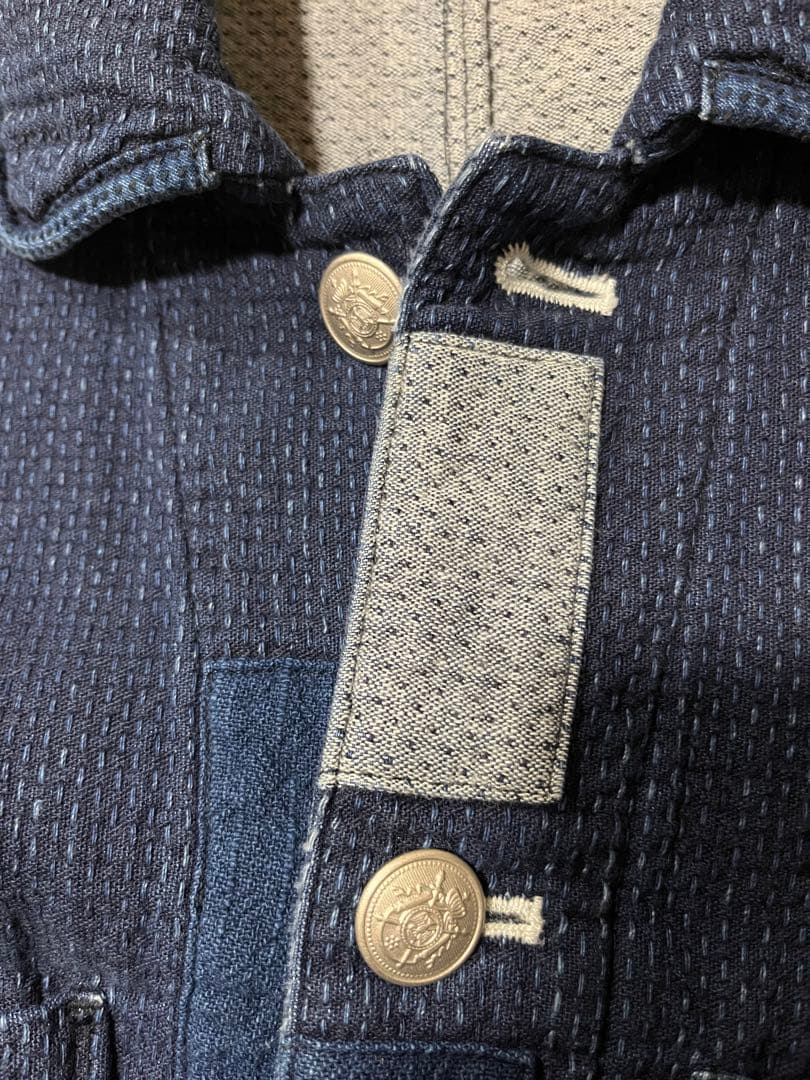 kasurira カスリラ ジャケット デニム コート 藍色 絣 カバーオール