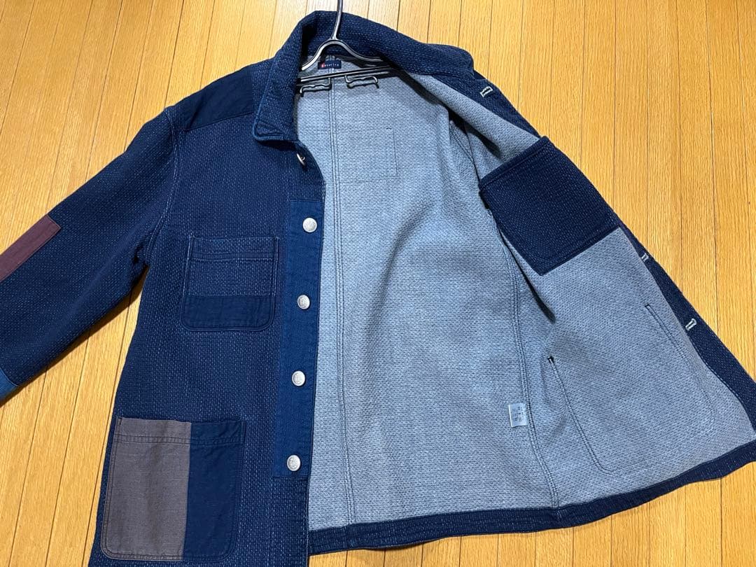 kasurira カスリラ ジャケット デニム コート 藍色 絣 カバーオール
