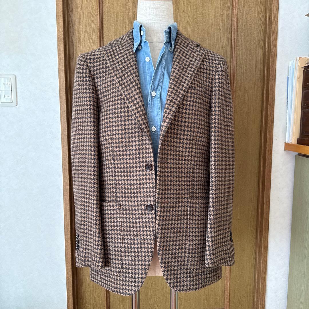 テーラードジャケット ブラウン チェック柄