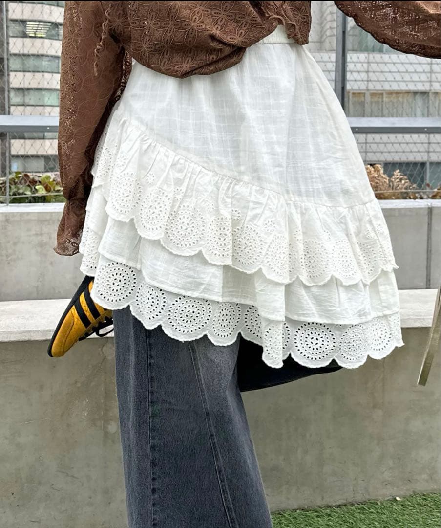 【Ciaopanic】チャオパニックアシメミドルティアードスカート レイヤード