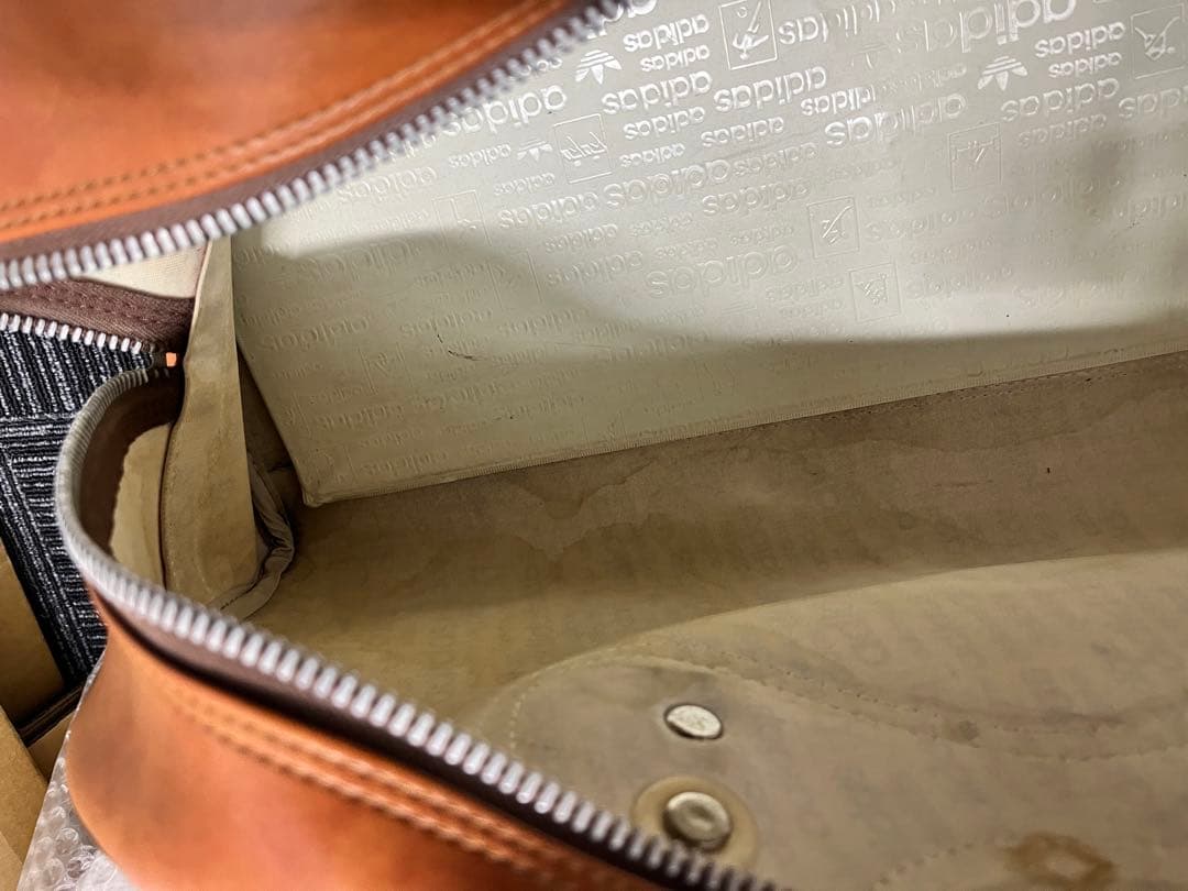 希少　adidas レザーボストンバッグ ブラウン　ヴィンテージ