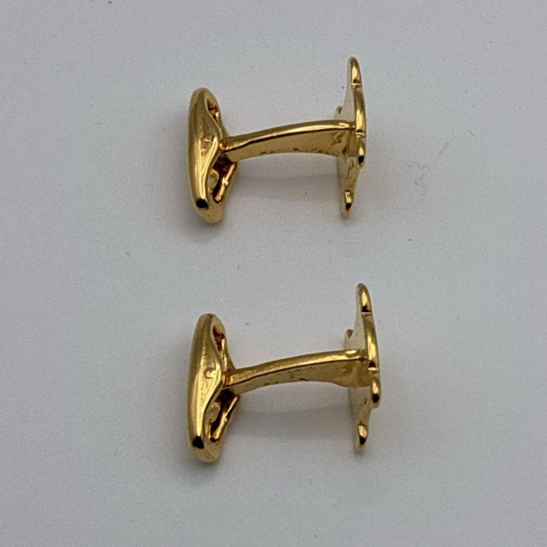 【美品】CELINE カフス カフリンクス タイピン トリオンフ マカダム 金色