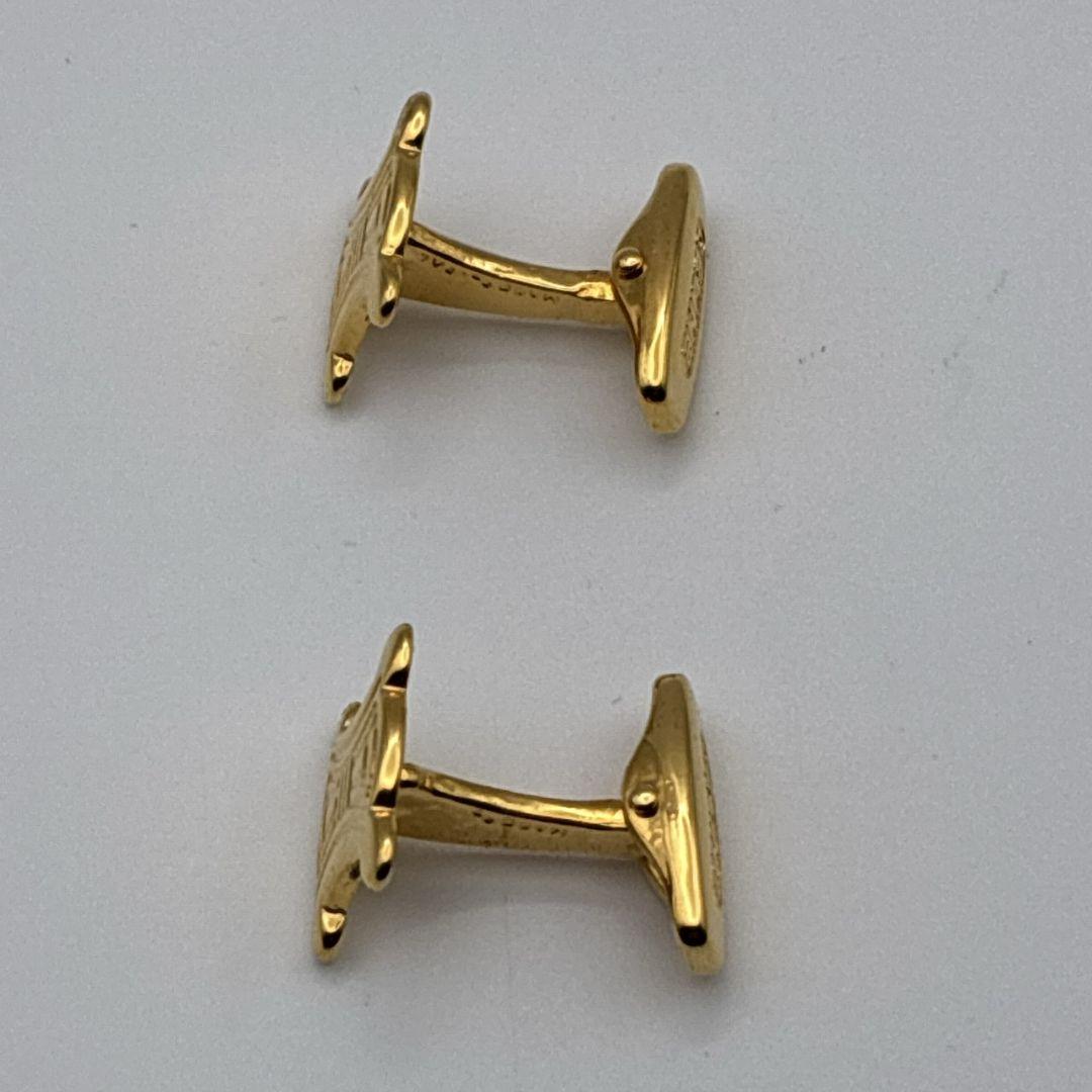 【美品】CELINE カフス カフリンクス タイピン トリオンフ マカダム 金色