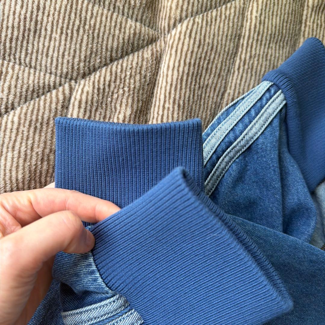 adidas 2XLトラックトップジャケット　ファイヤーバード　デニム