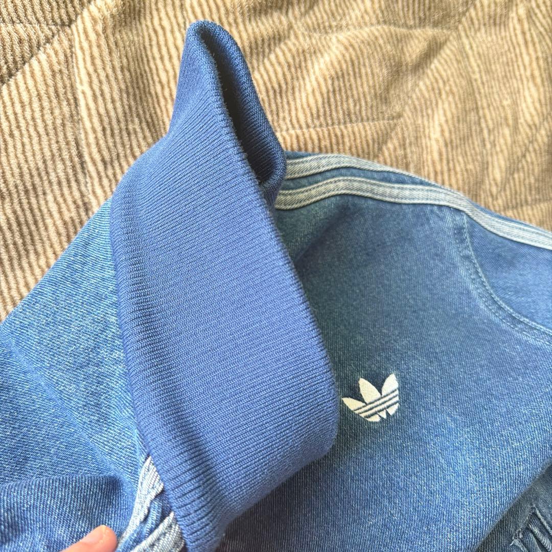 adidas 2XLトラックトップジャケット　ファイヤーバード　デニム