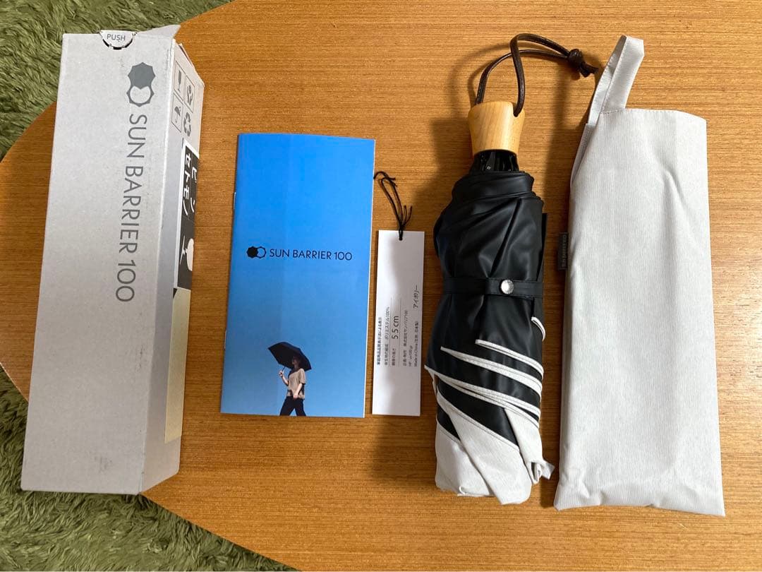 【ニコッち】サンバリア100 折りたたみ日傘 ３段折 moku アイボリー