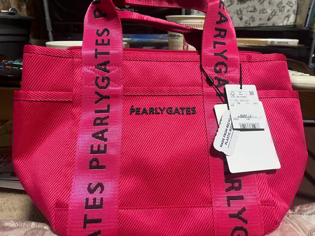 本日15時まで 値下げ新品タグ付きPEARLY GATES ピンク トートバッグ