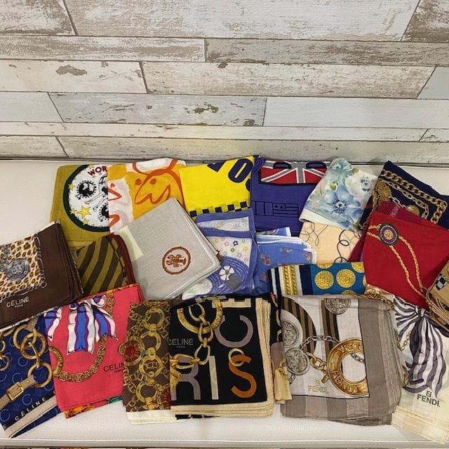 スカーフ ハンカチ大量まとめ　フェンディ CELINE YSL他 60枚以上