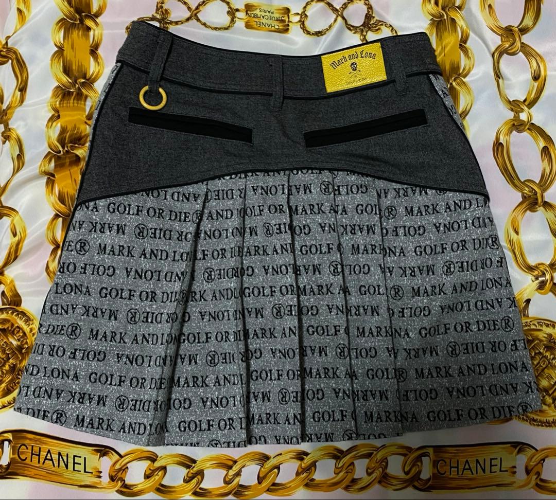 マークアンドロナ 近年モデル プリーツスカート インナー付き 総柄