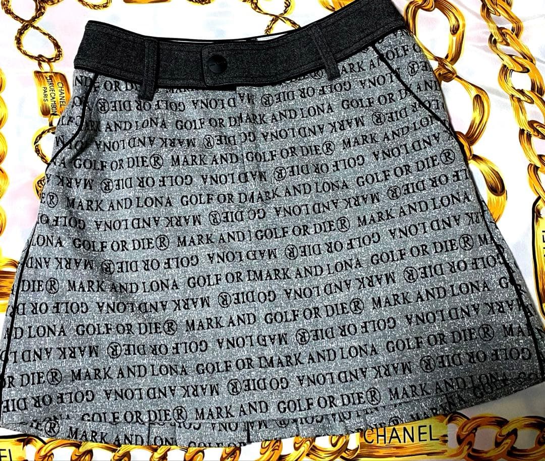 マークアンドロナ 近年モデル プリーツスカート インナー付き 総柄