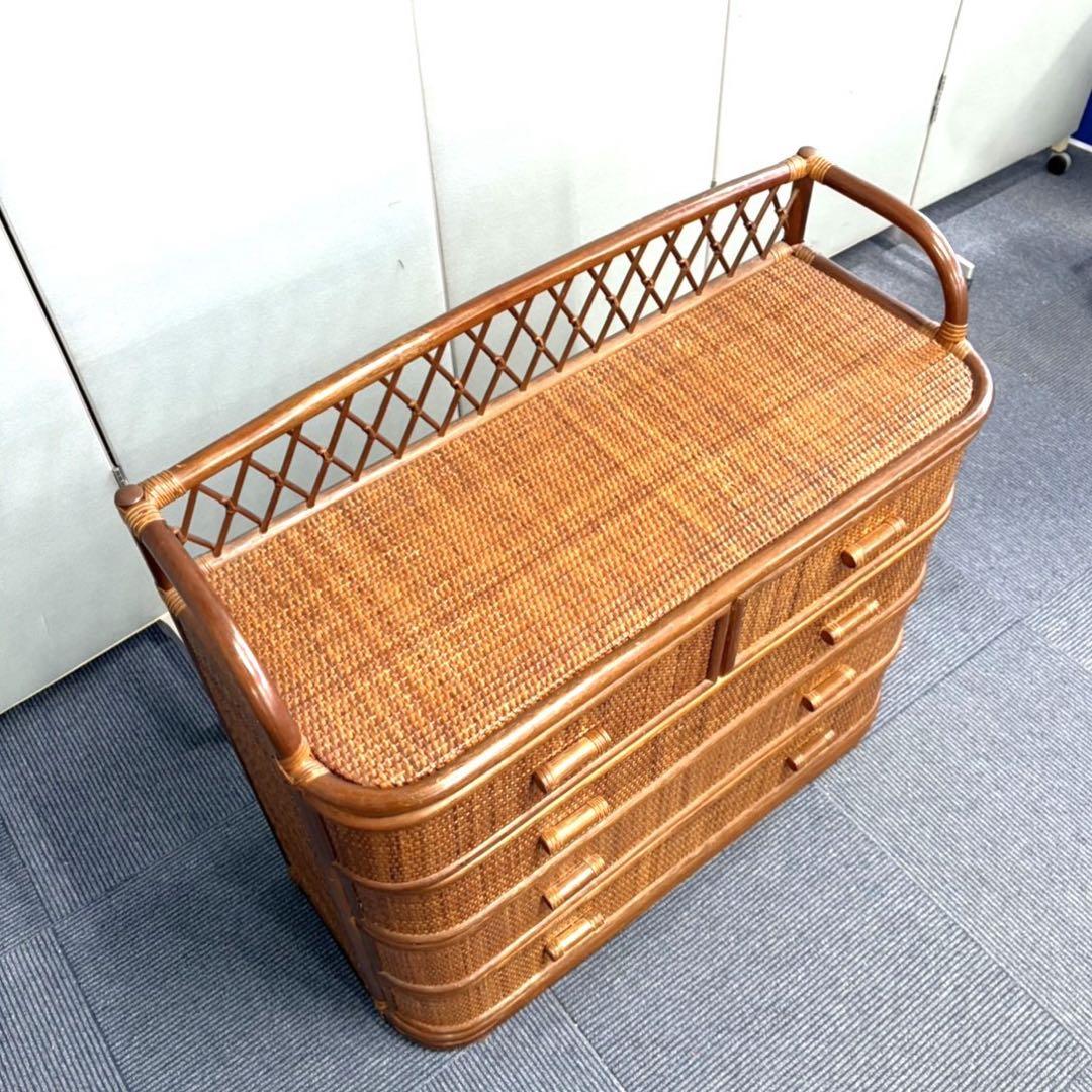 籐 ラタン ワイドタイプ チェスト タンス インテリア 三重県まで発送