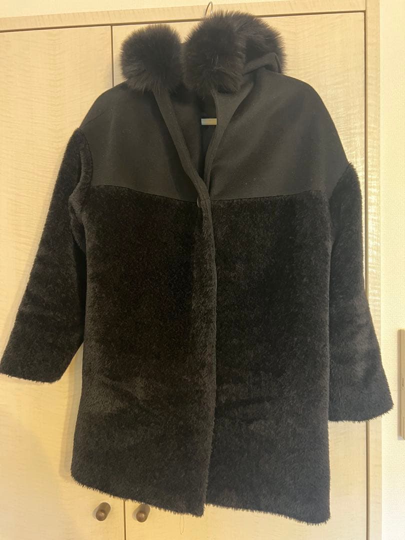 Maxmara ボア切替ファーコート