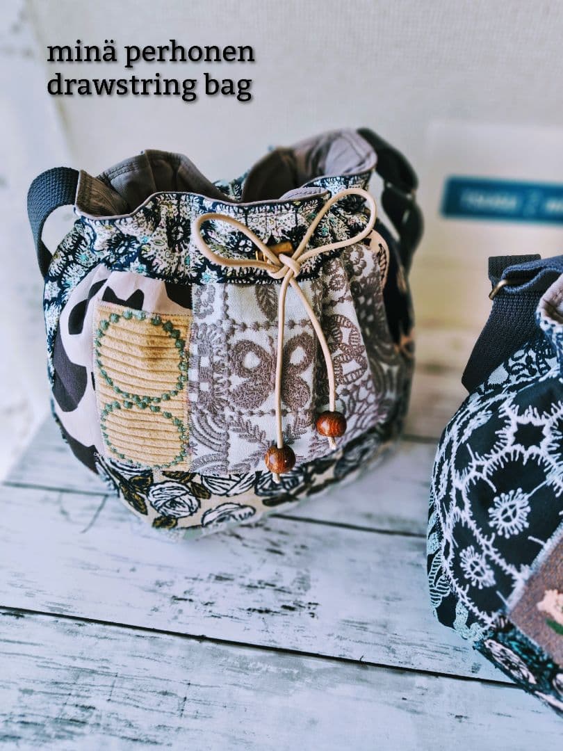 【再販ナシ】ミナペルホネン ドローストリングバッグ 巾着バッグ アネモネ