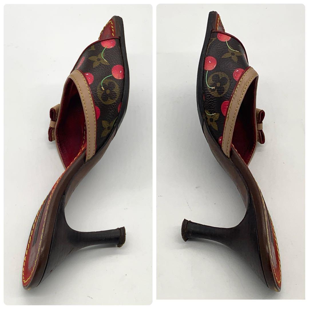 希少　ルイヴィトン　モノグラム　ミュール　チェリー　37（23.5～24.0）