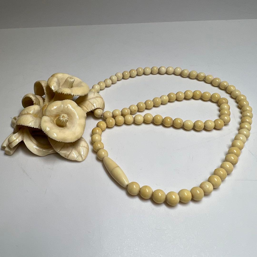 極上　花彫　ネックレス　44g 東K8-0131☆2F