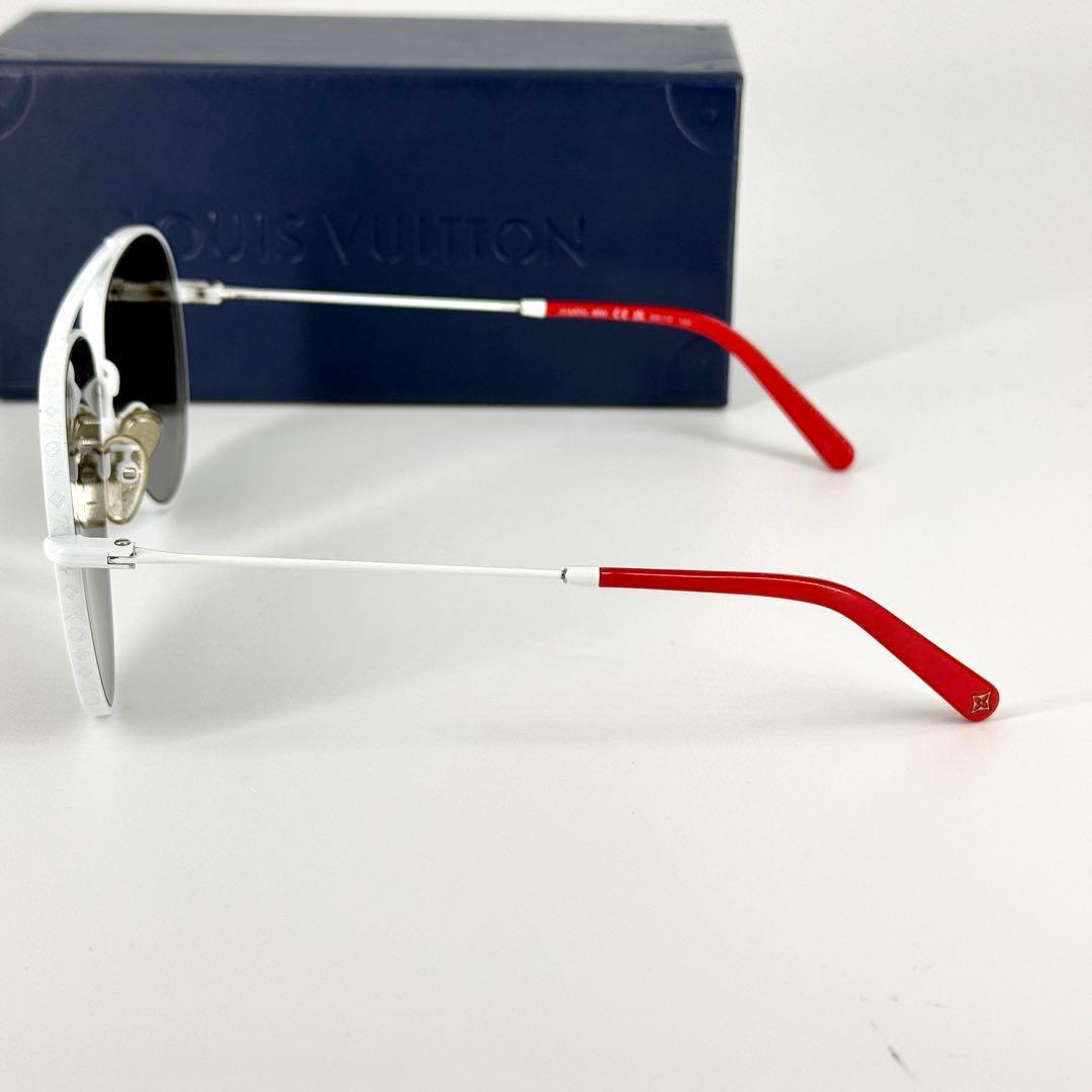 ルイヴィトン サングラス LV パイロット Z1637U ホワイト レッド