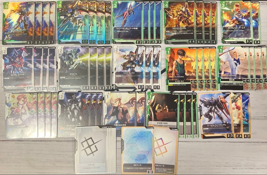 ガンダムカードゲーム 緑白 ウイング デッキ 大型公式大会広島優勝構築