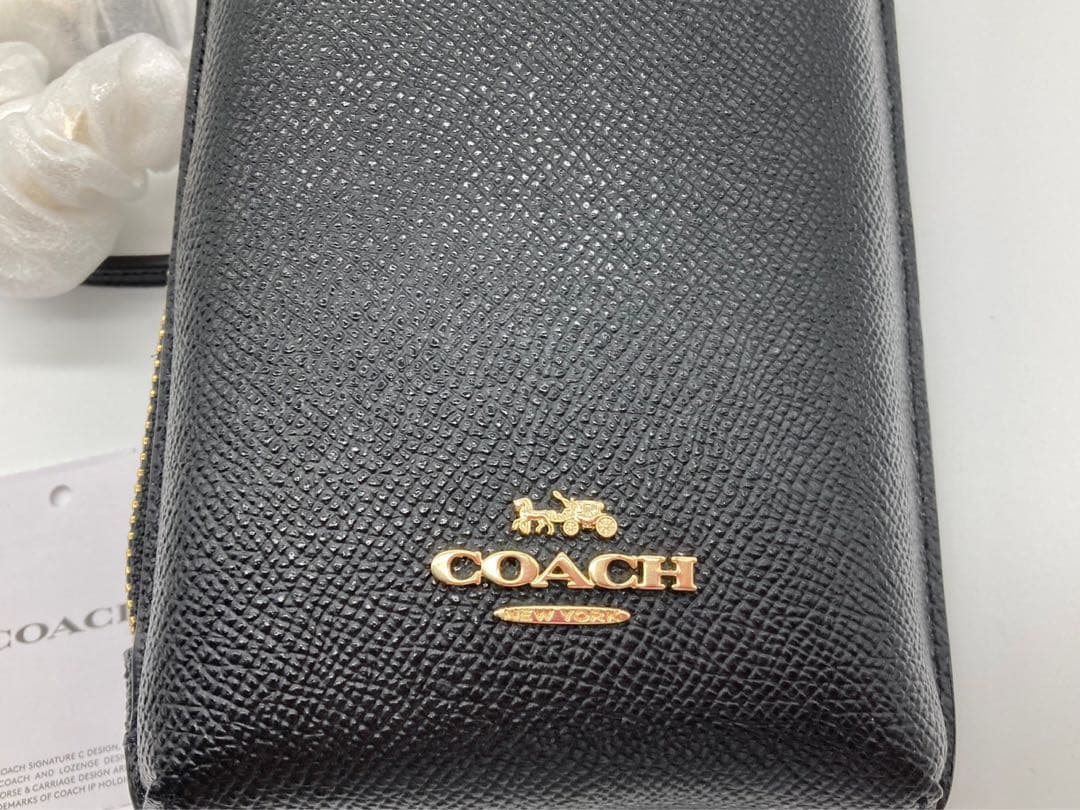 ［レア〕coachコーチ　スマホショルダー　クロスボディ　ブラック