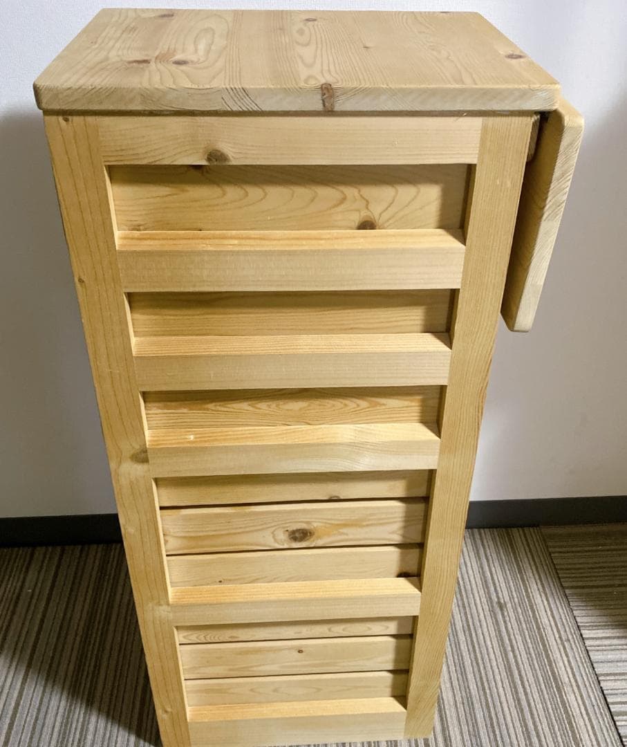 YAMAZEÑ バタフライキッチンストッカー キャスター付き ナチュラル