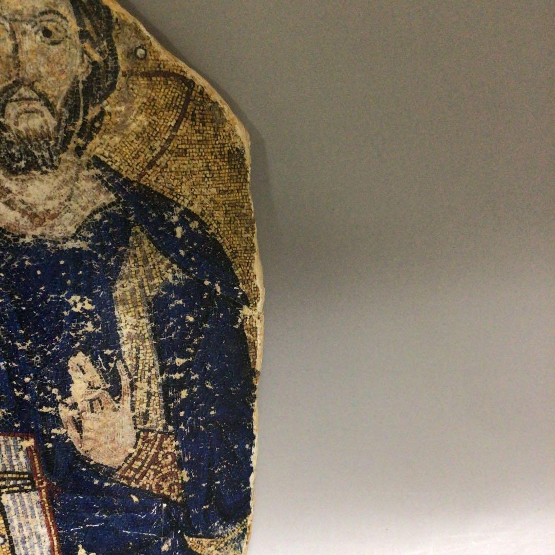 ★ロシア正教 古代のキリスト肖像画の石片 イコン 石画