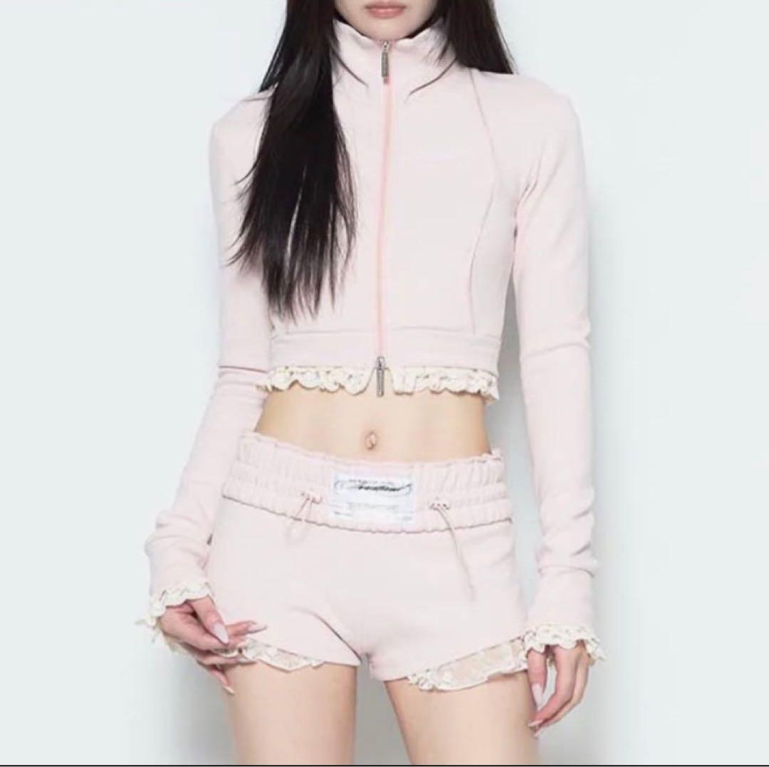 パンツ THEREDTHREAD S jersey jacket shorts lace