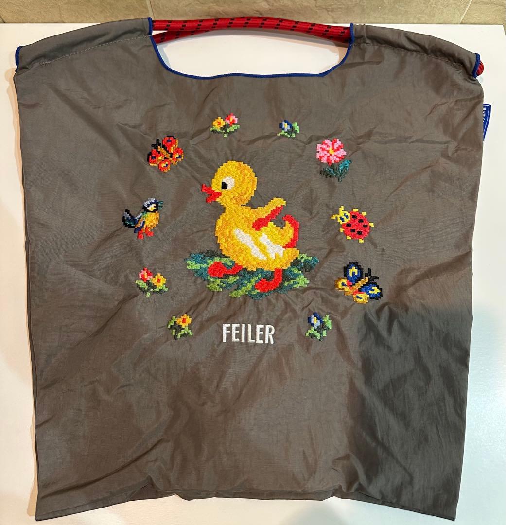 ボールアンドチェーン FEILER アヒル刺繍 エコバッグ　Mサイズ