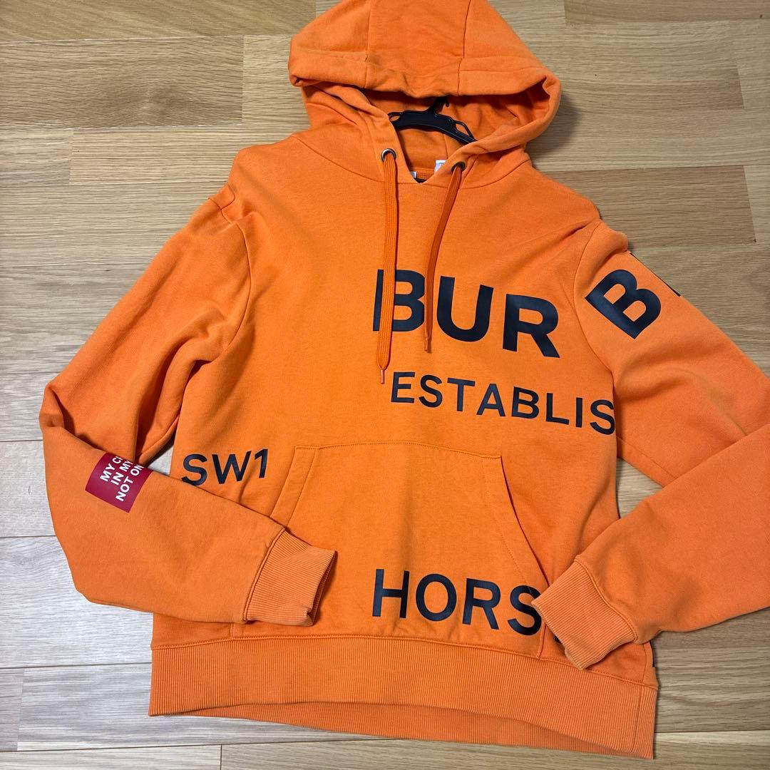 明日まで値下げ　バーバリー　オレンジ ロゴ　ホースフェリー パーカー