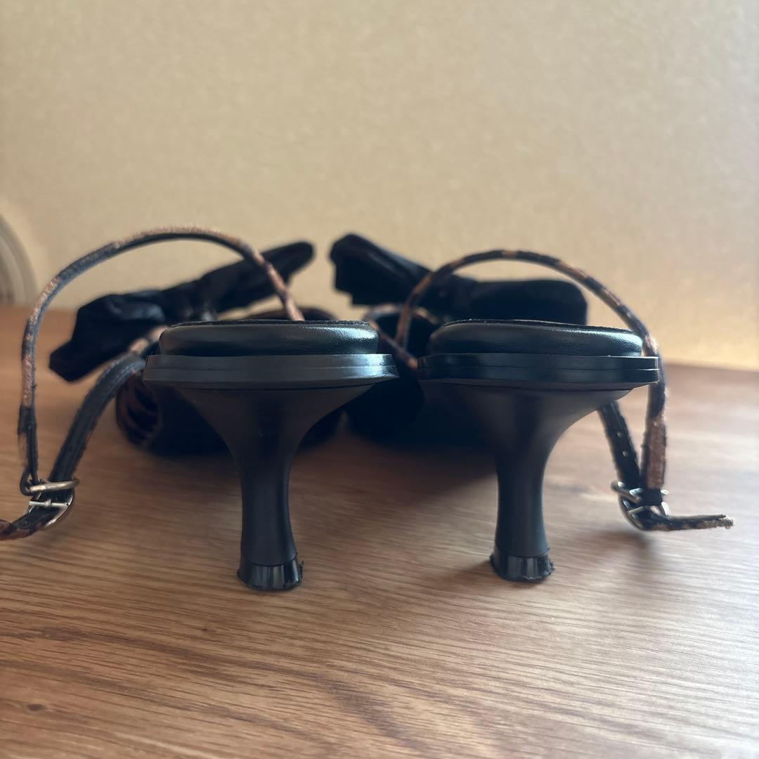 【maisonspecial】 2way ribbon mule leopard