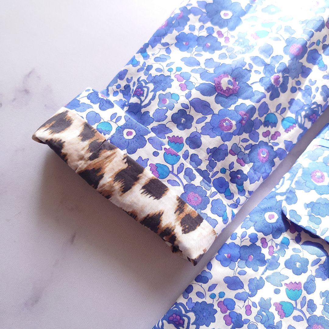 23SS ラ プレスティックウィストン テーラードジャケット 花柄 青 0 S