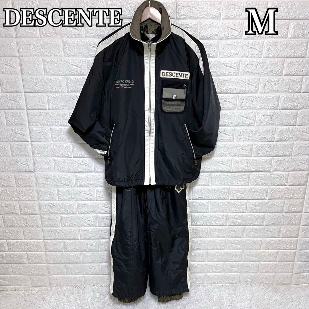 DESCENTE スノーウェア上下M ブラック スキースノボ シンプル 男女兼用