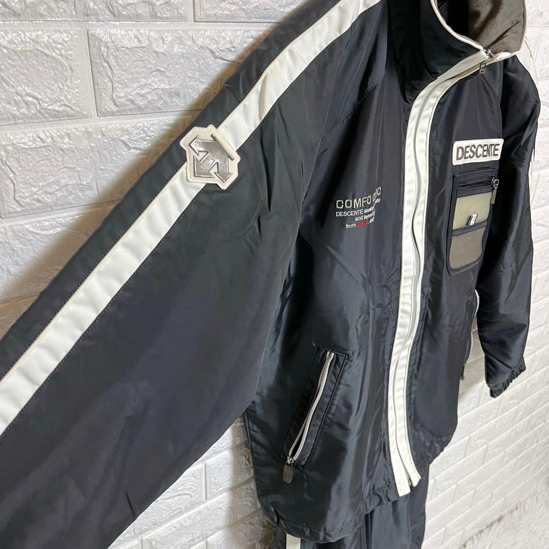 DESCENTE スノーウェア上下M ブラック スキースノボ シンプル 男女兼用