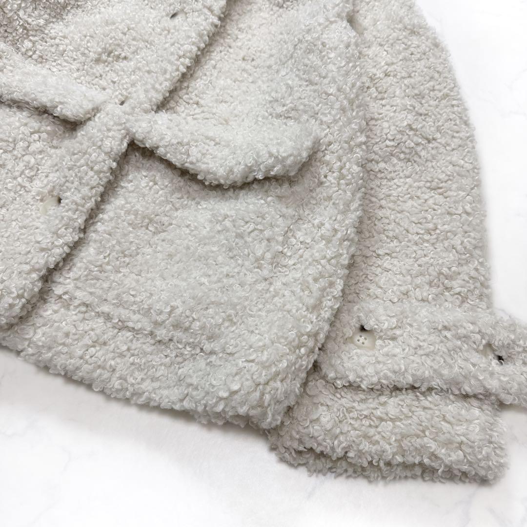 23AW ツルバイマリコオイカワ Goldie プードルファーコート アイボリー