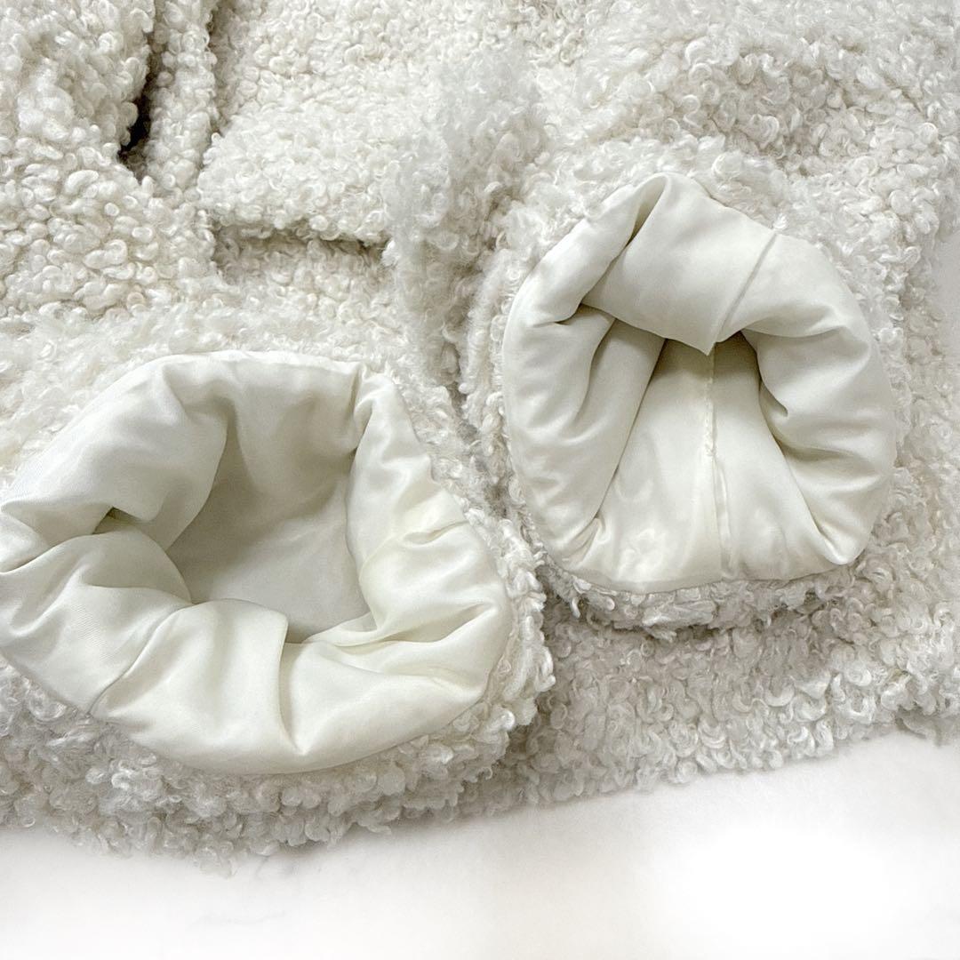 23AW ツルバイマリコオイカワ Goldie プードルファーコート アイボリー