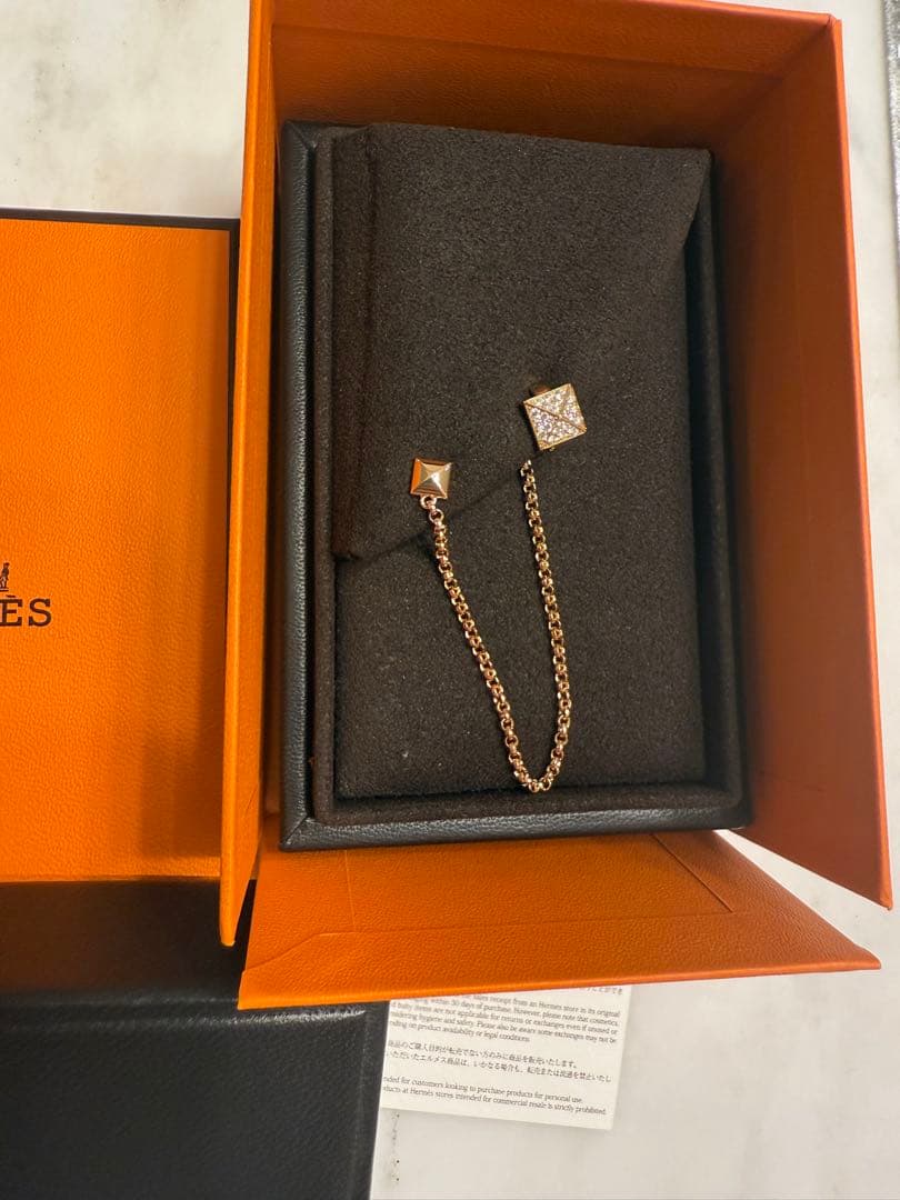 エルメス クール・ドゥ・H 左ダイヤ PG ピアス(片耳用)