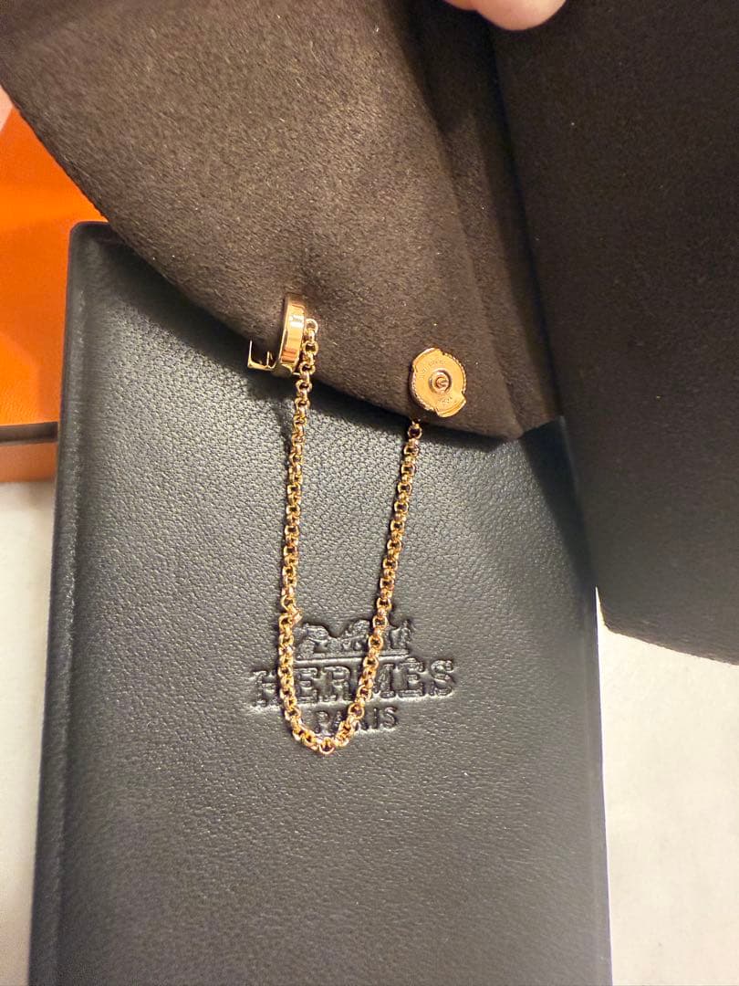 エルメス クール・ドゥ・H 左ダイヤ PG ピアス(片耳用)