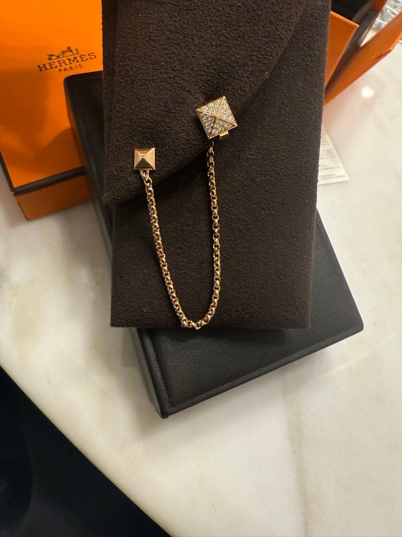 エルメス クール・ドゥ・H 左ダイヤ PG ピアス(片耳用)