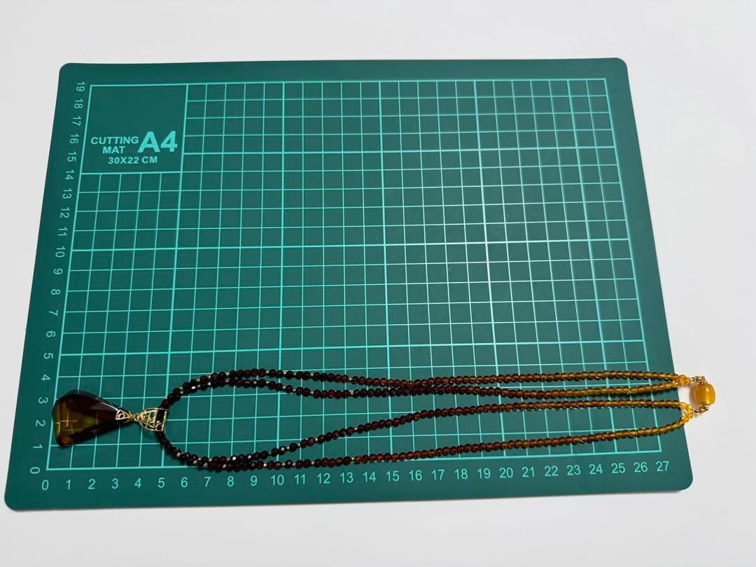 18金 K18琥珀 琥珀系 ネックレス 美品 K18刻印あり