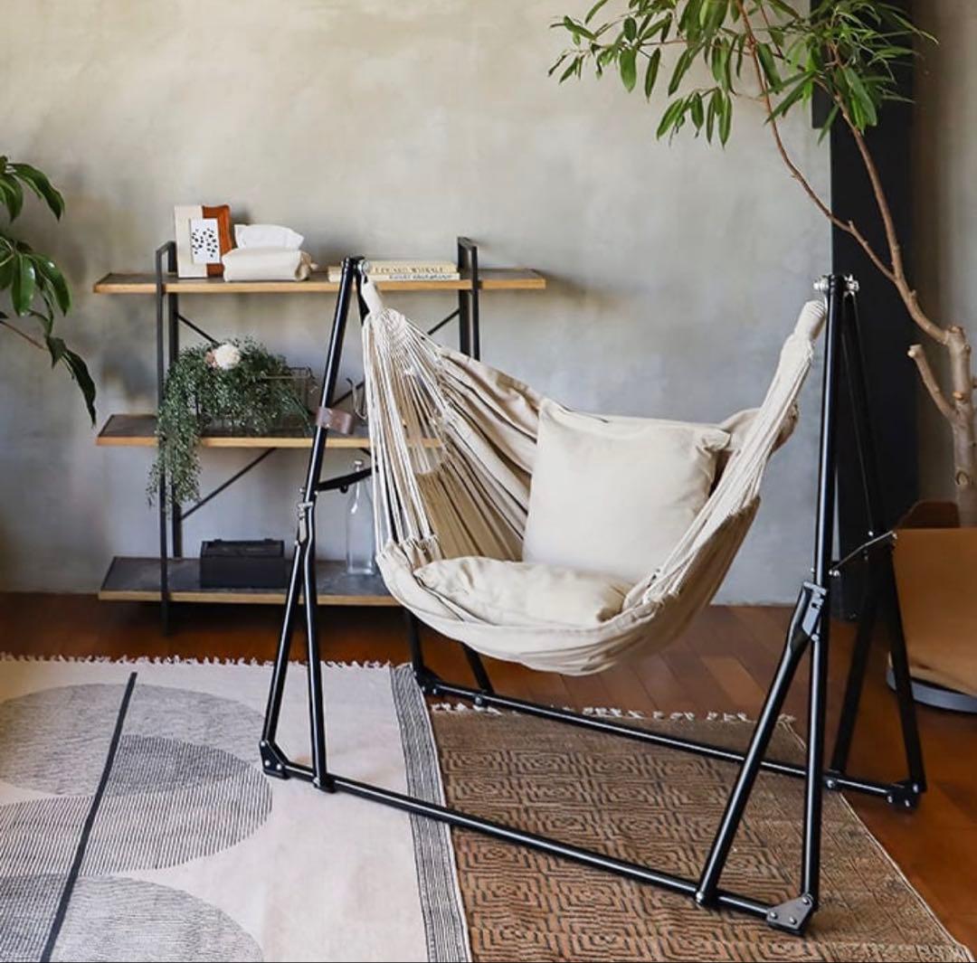 【グレージュ】23,100円 座り心地高評価 人気 自立式3wayハンモック