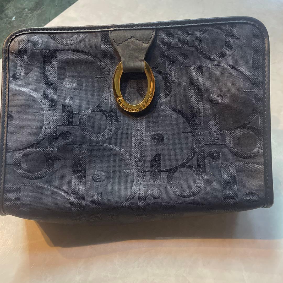 Christian Dior ディオール　ネイビー系　クラッチバッグ